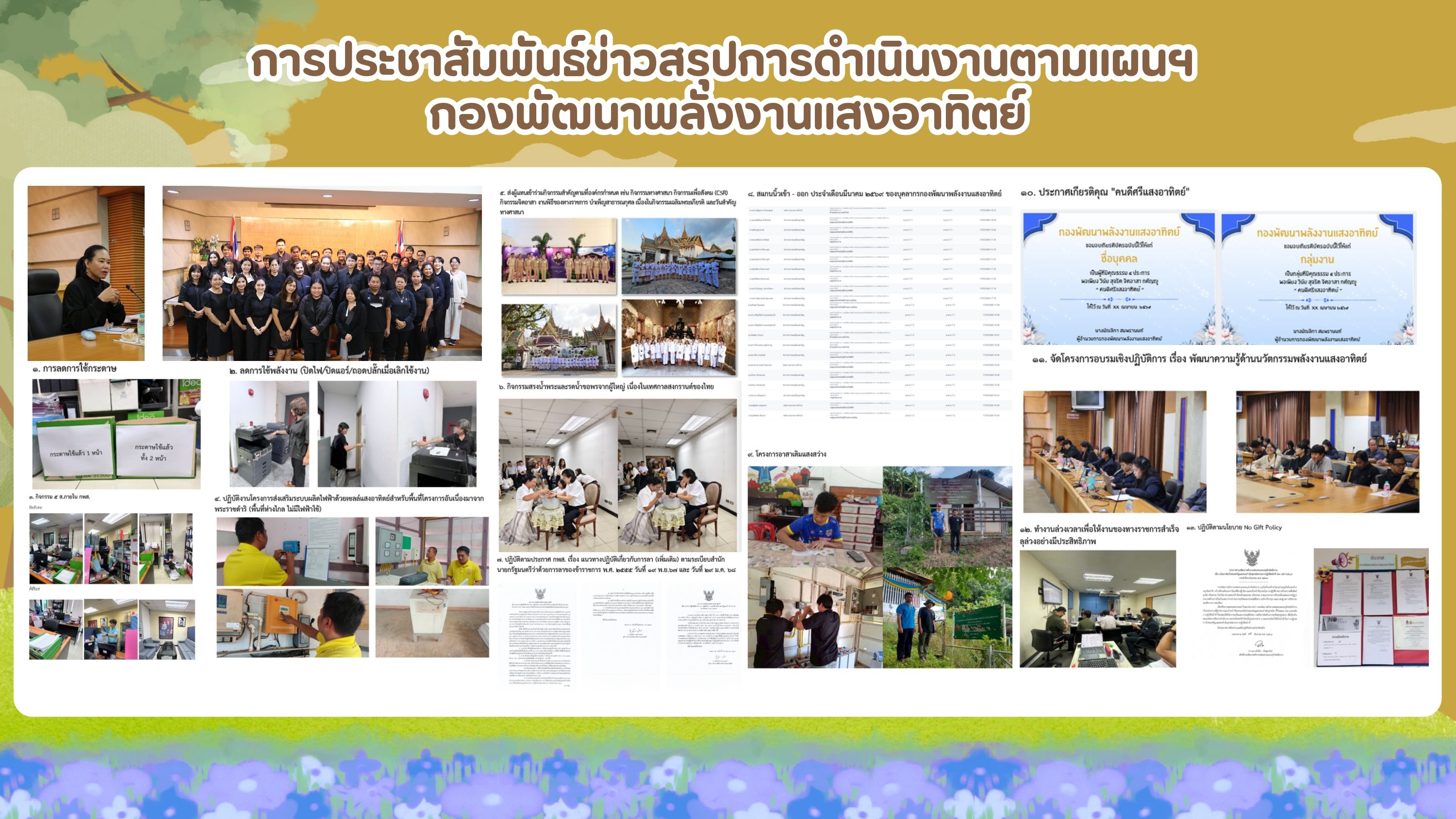 ผลการดำเนินงานเพื่อประเมินองค์กรคุณธรรมของ กองพัฒนาพลังงานแสงอาทิตย์ ประจำปีงบประมาณ 2569
